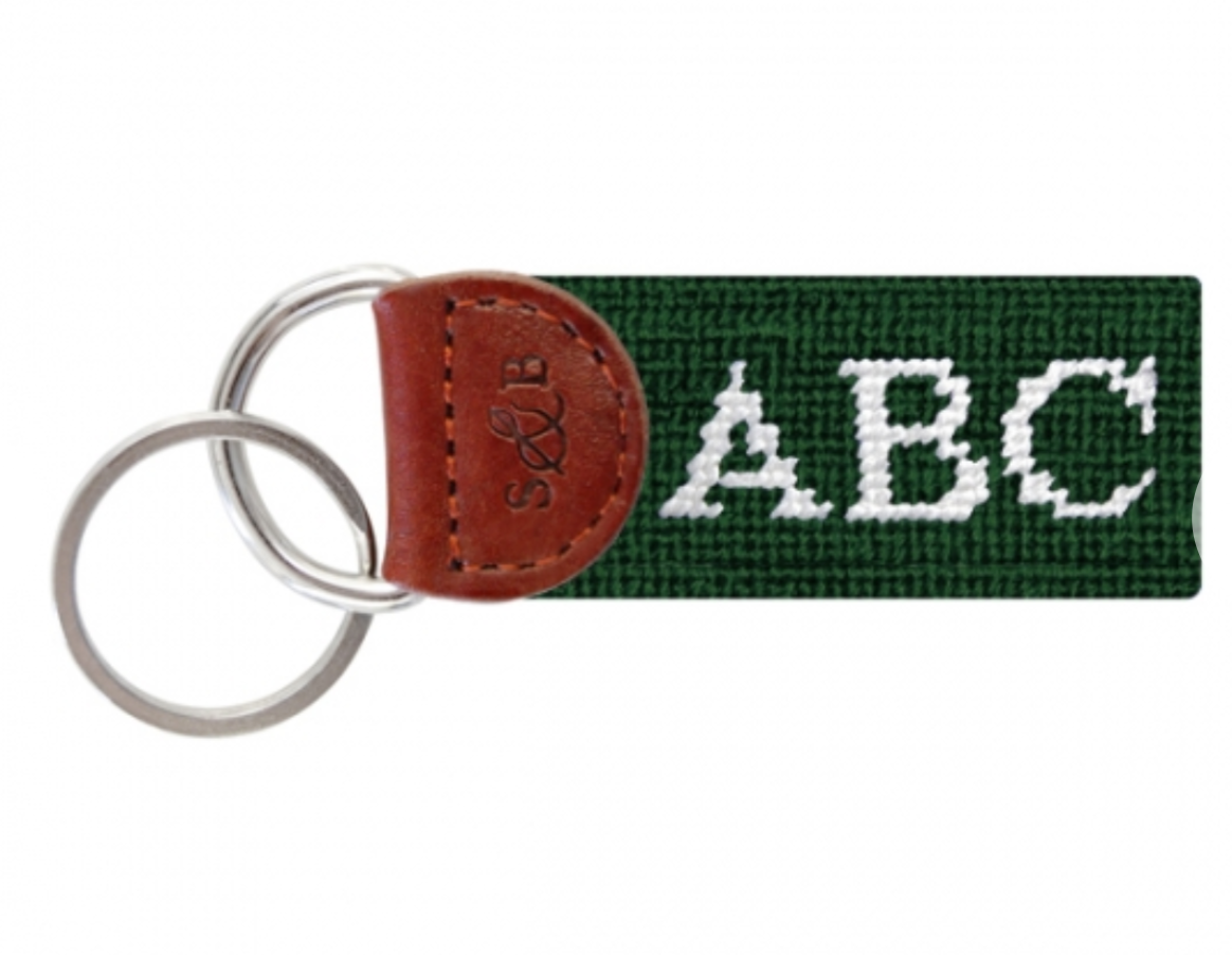 Monogrammed Needlepoint Key Fob