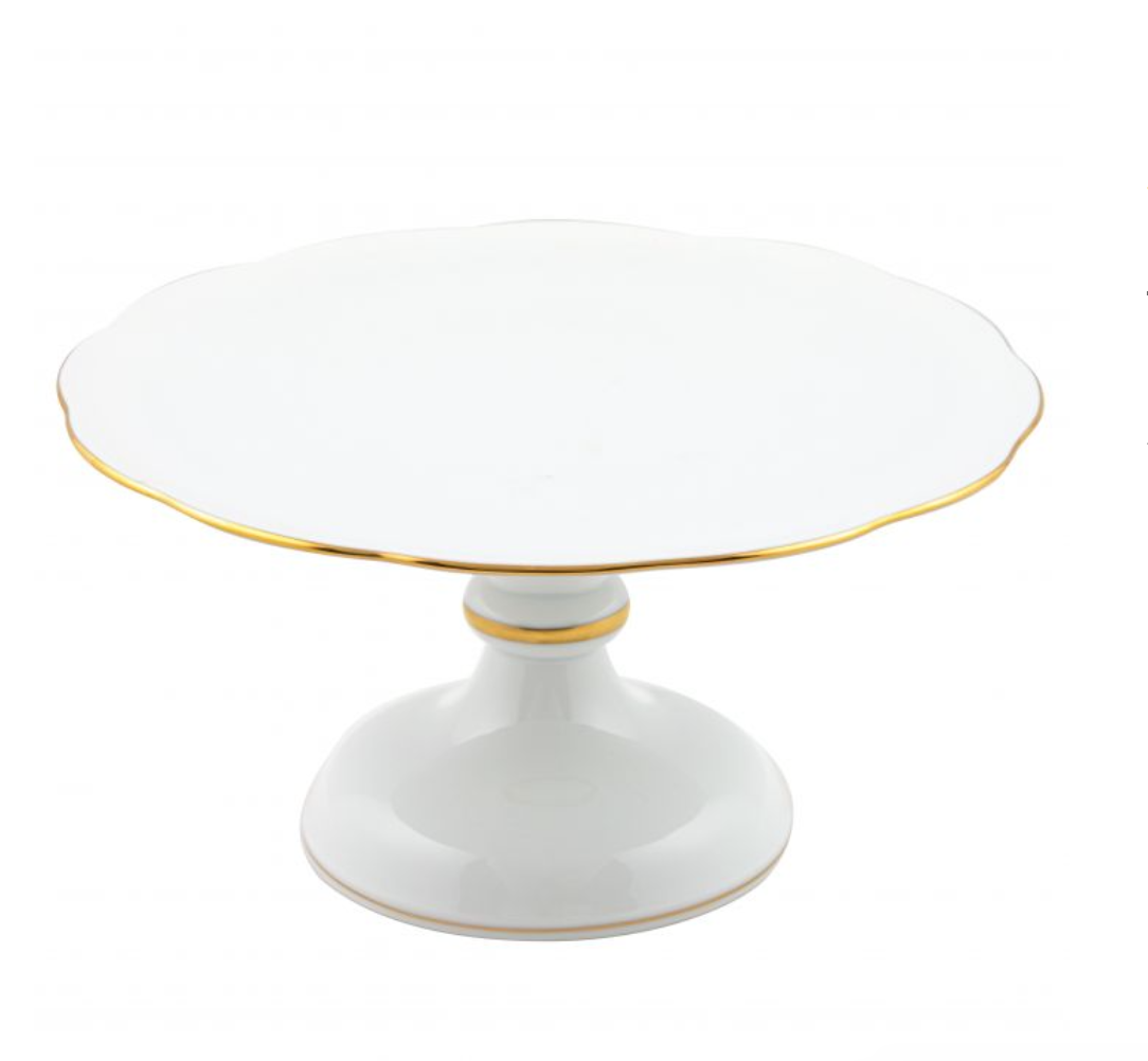 Golden Edge Footed Cake Plate