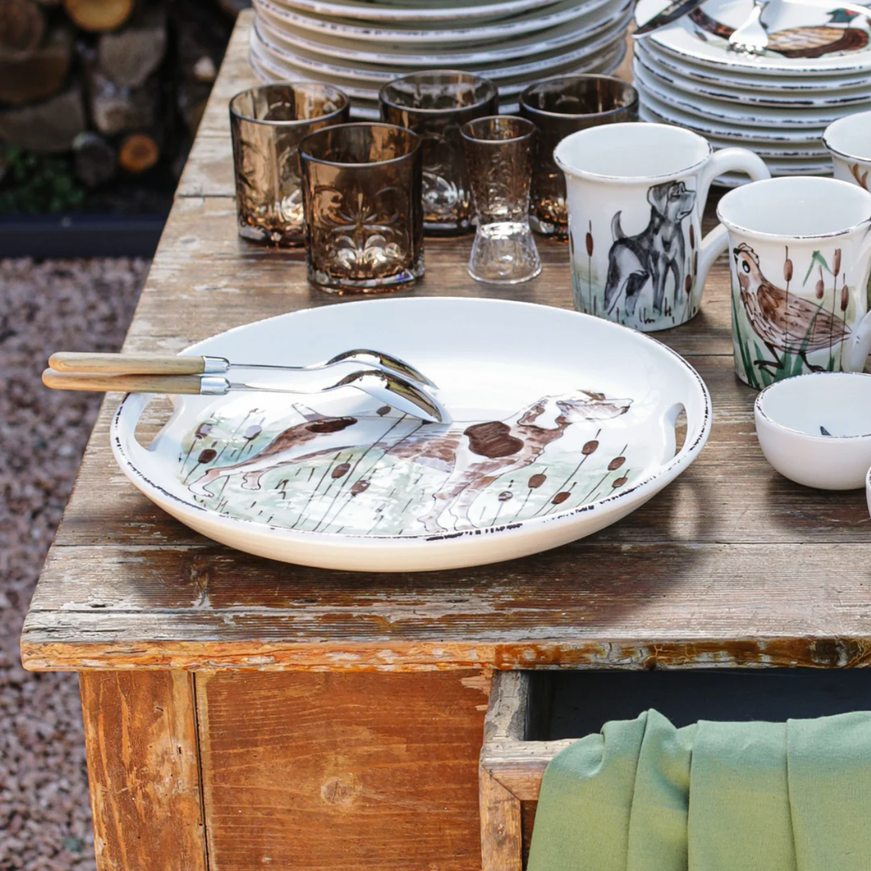 Wildlife Spaniel Dog Platter
