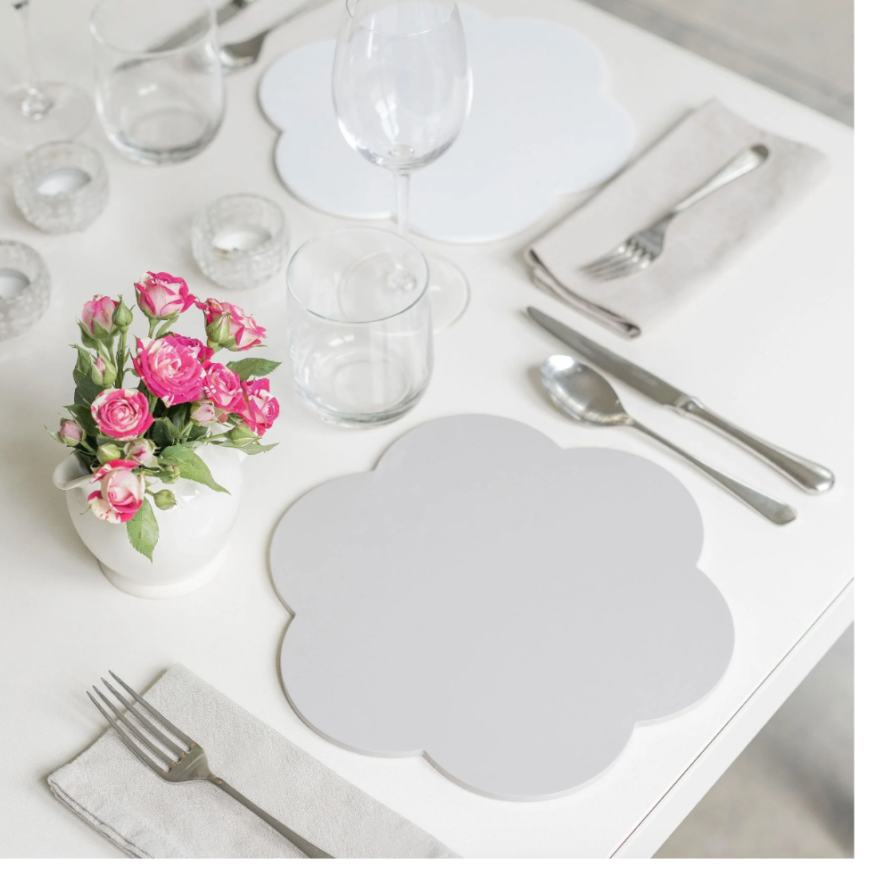 Scalloped Lacquer Placemats Chiffon