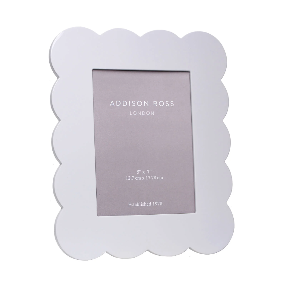 White Scalloped Lacquer Frame