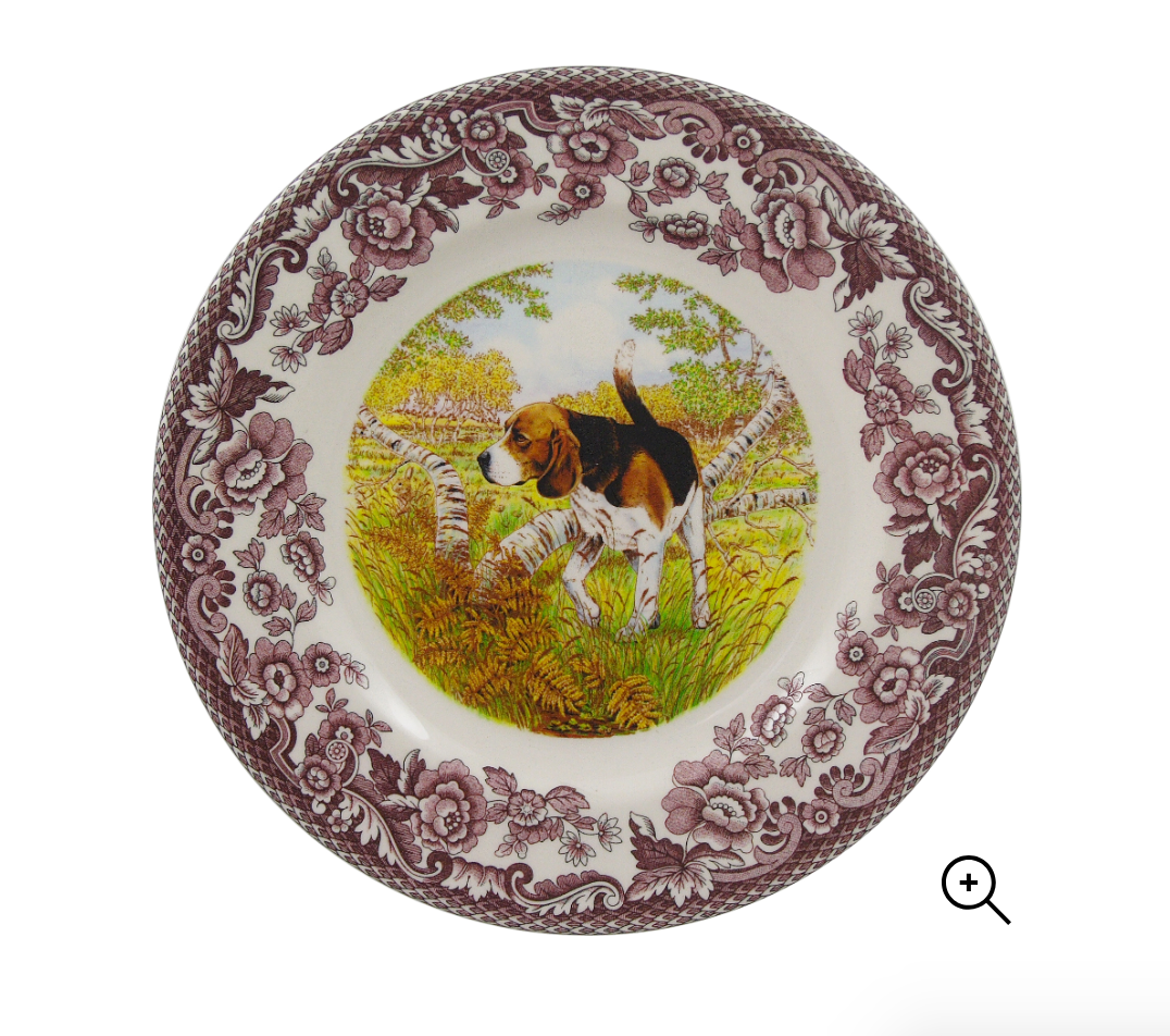 Woodland Dinner Plate - Hunting Dogs