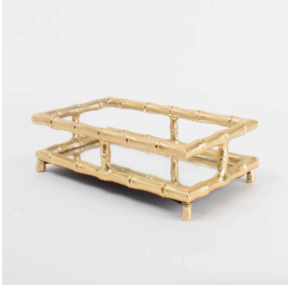 Gold Bamboo Guest Towel Tray