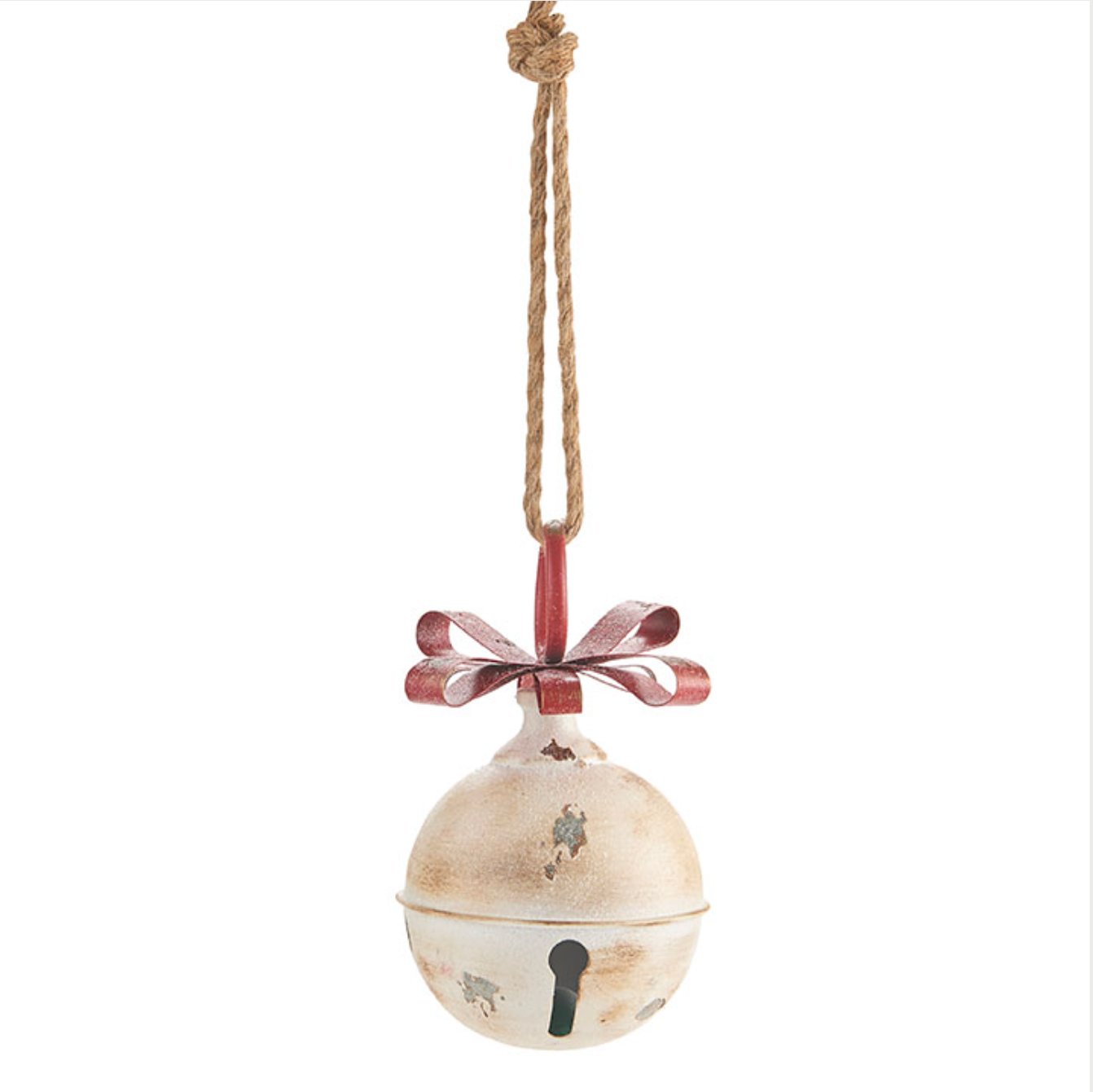 Oversized White Jingle Bell Ornament