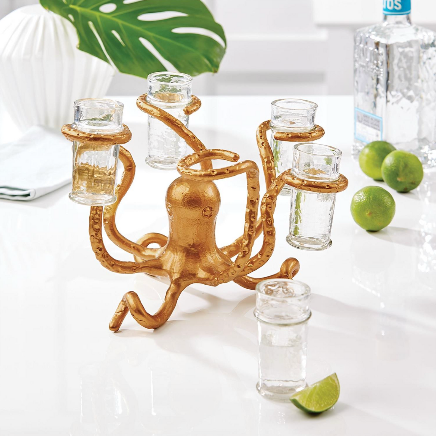 Golden Bronze Octopus Holder