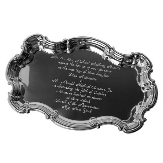 Chippendale Style Engraved Invitation Tray