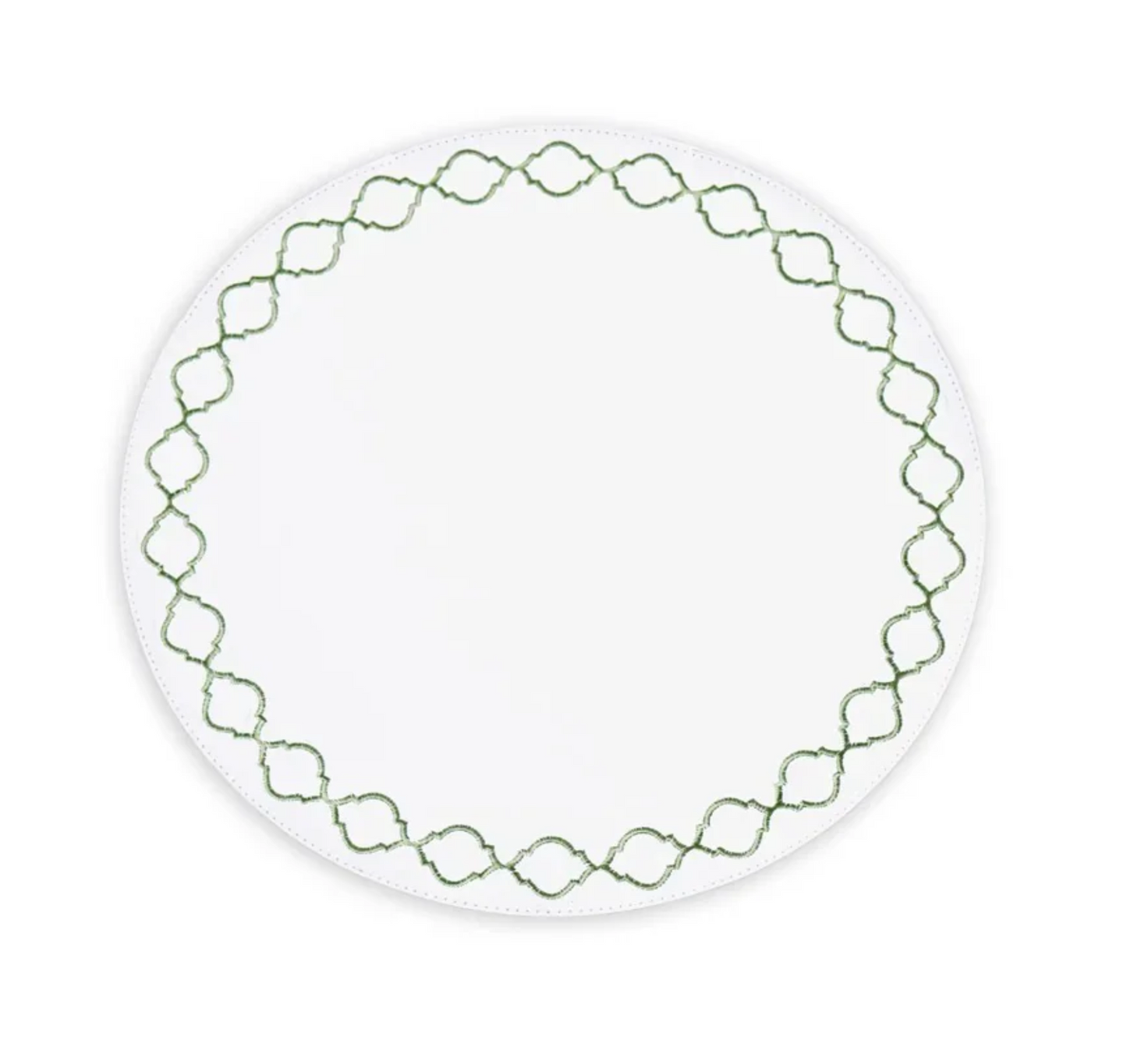 Vida Round Quatrefoil Placemats, Green