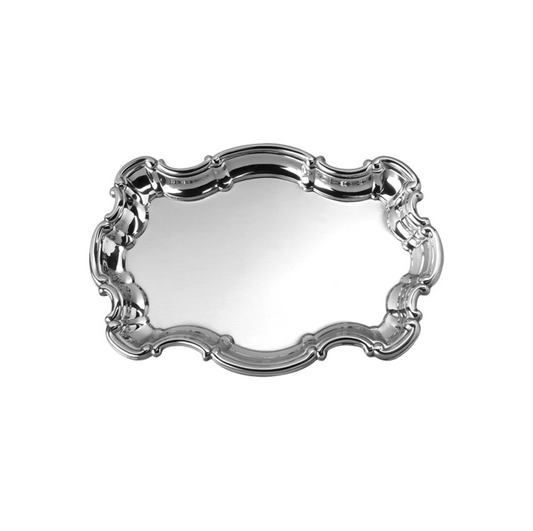 Scalloped Pewter Tray, Large