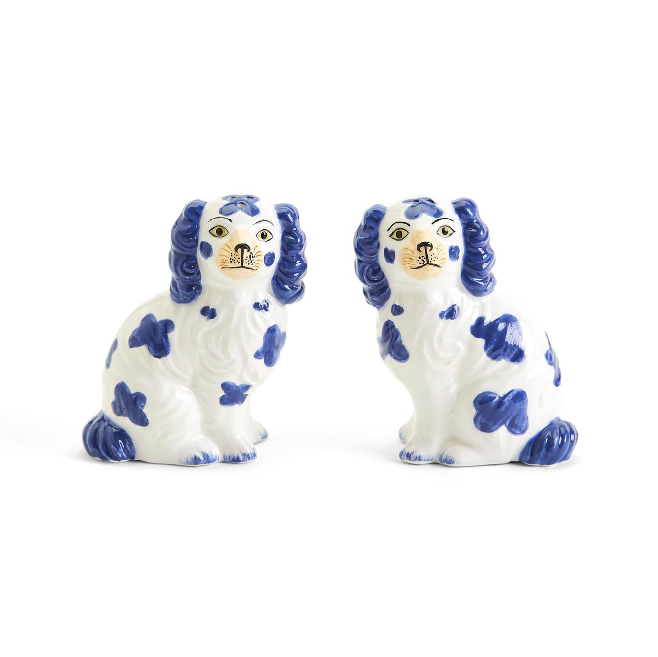 Blue Staffordshire Dog Salt and Pepper Set