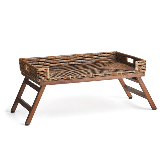 Woven Rattan Lap Tray Table