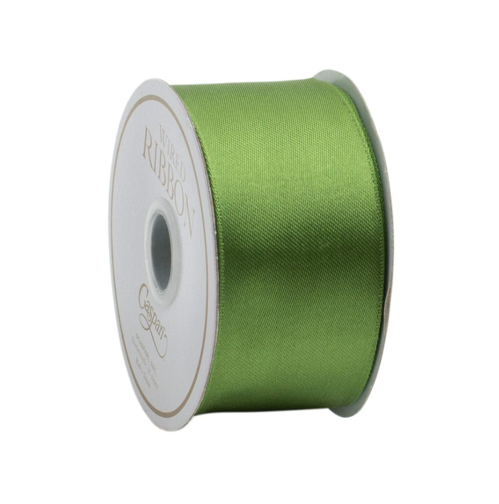 Green Satin Wired Ribbon
