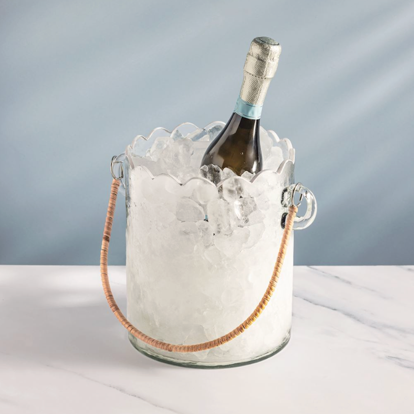 Scalloped Glass Ice Bucket