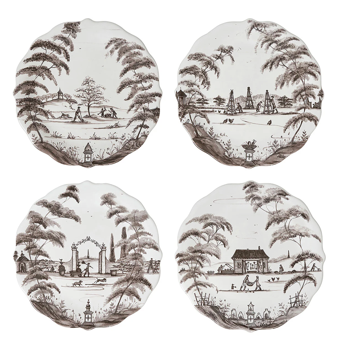 Country Estate Party Plates Set of 4