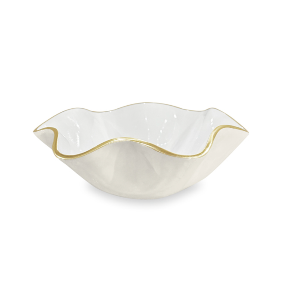 Cream Berry Bowl Ruffled