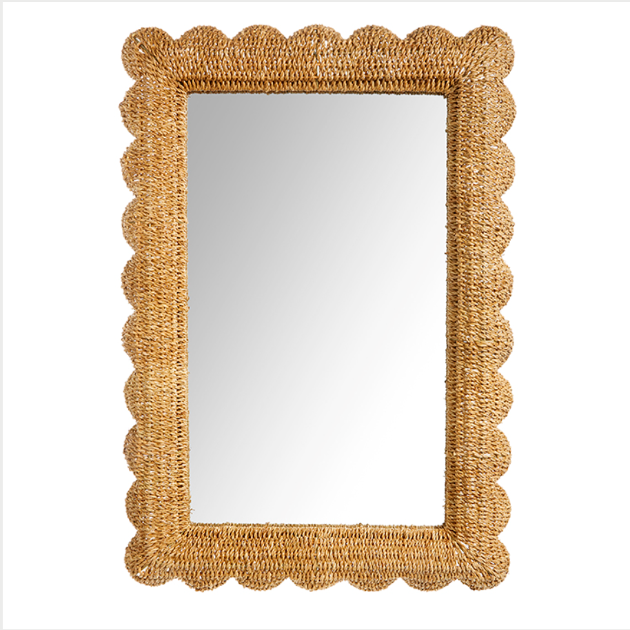 Scalloped Woven Mirror