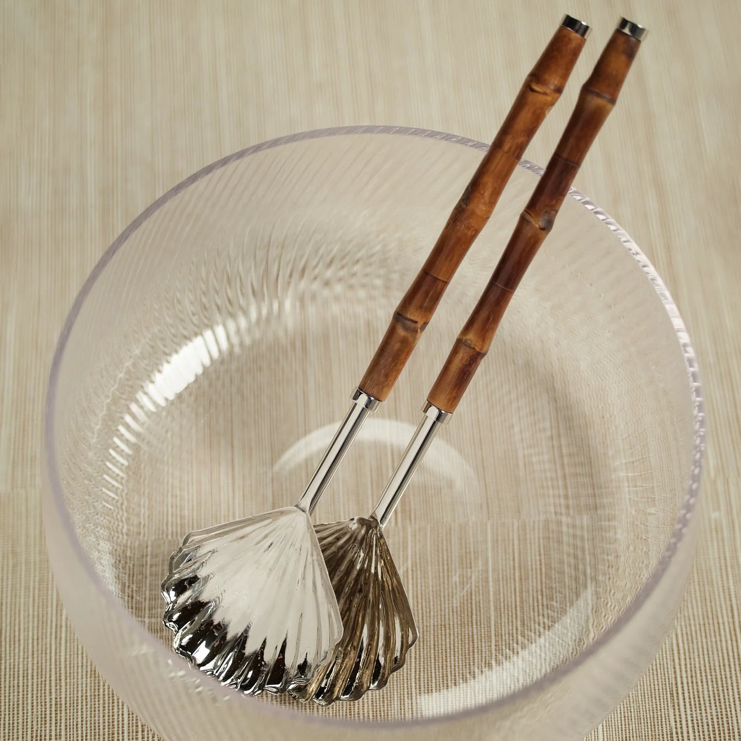 Bamboo and Nickel Server Set
