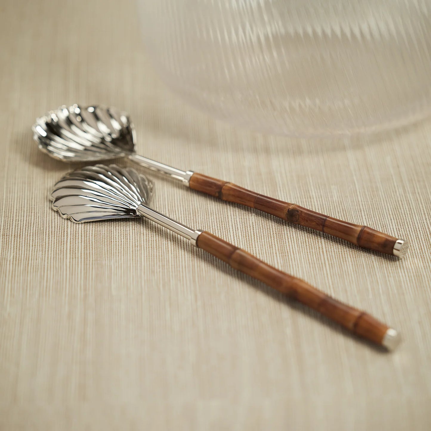 Bamboo and Nickel Server Set