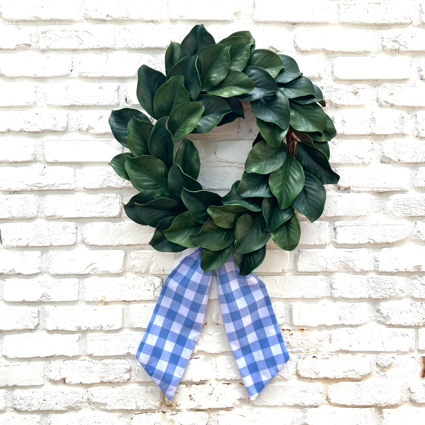 Blue Checks Wreath Sash