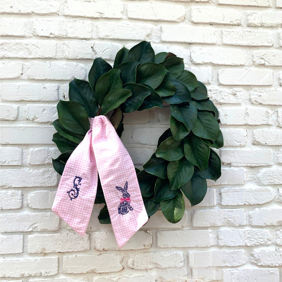 Chinoiserie Bunny Wreath Sash