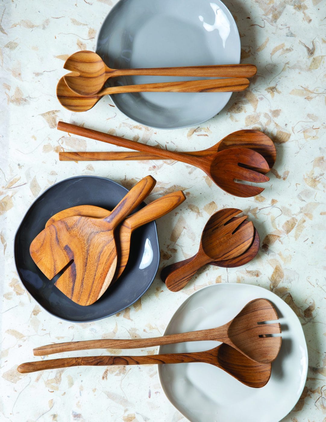 Teak Wide Server Set
