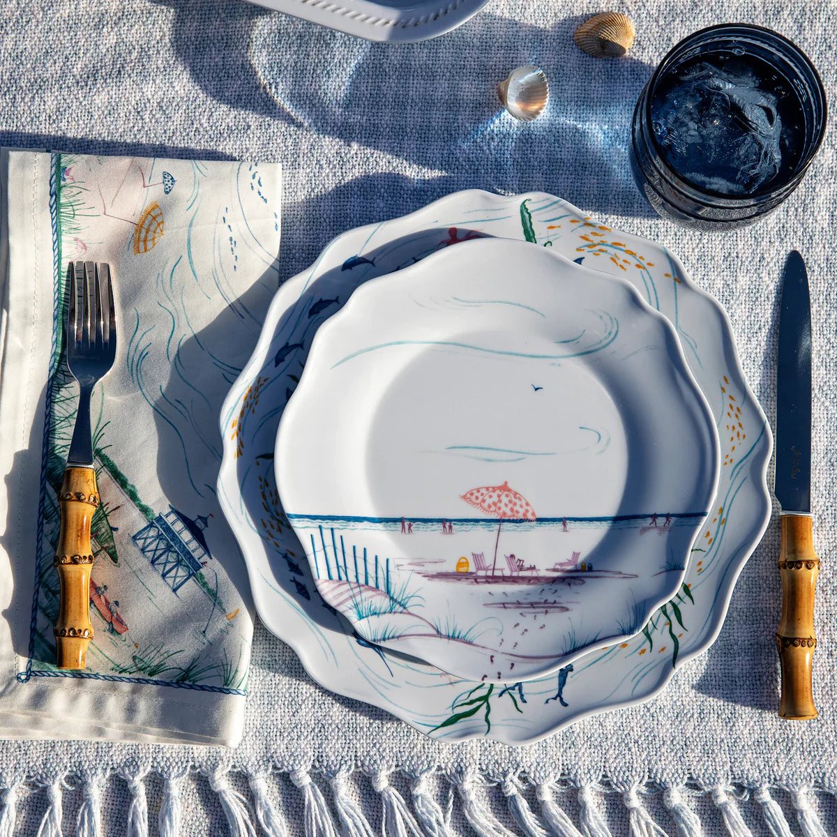 Seaside Melamine Salad Plate Set