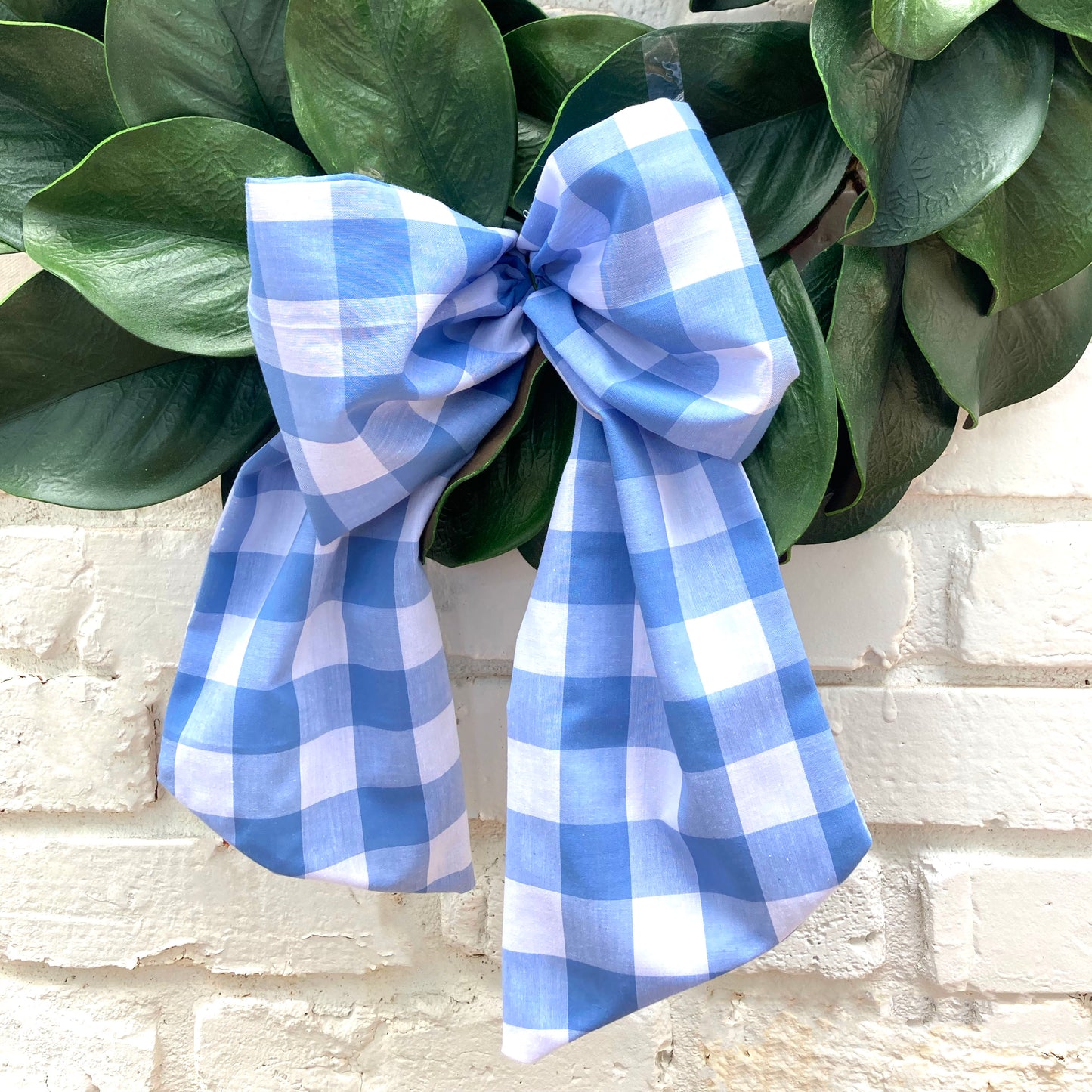 Blue Checks Wreath Sash