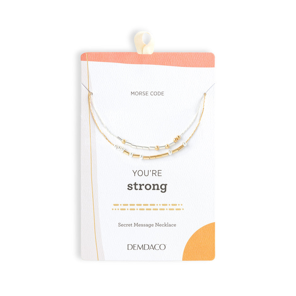 Morse Code Necklace-You're Strong