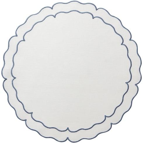 Scalloped Round Placemat, Linho S/2