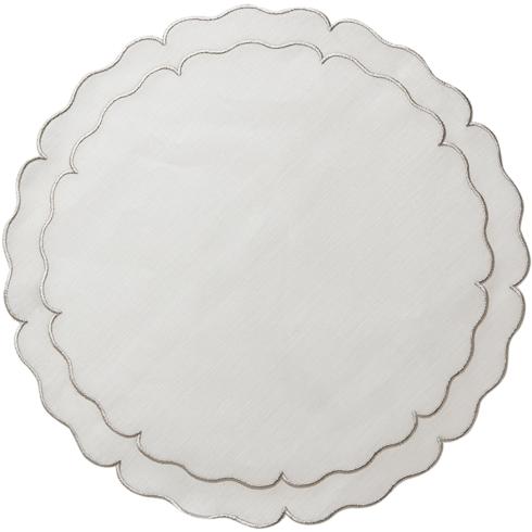 Scalloped Round Placemat, Linho S/2