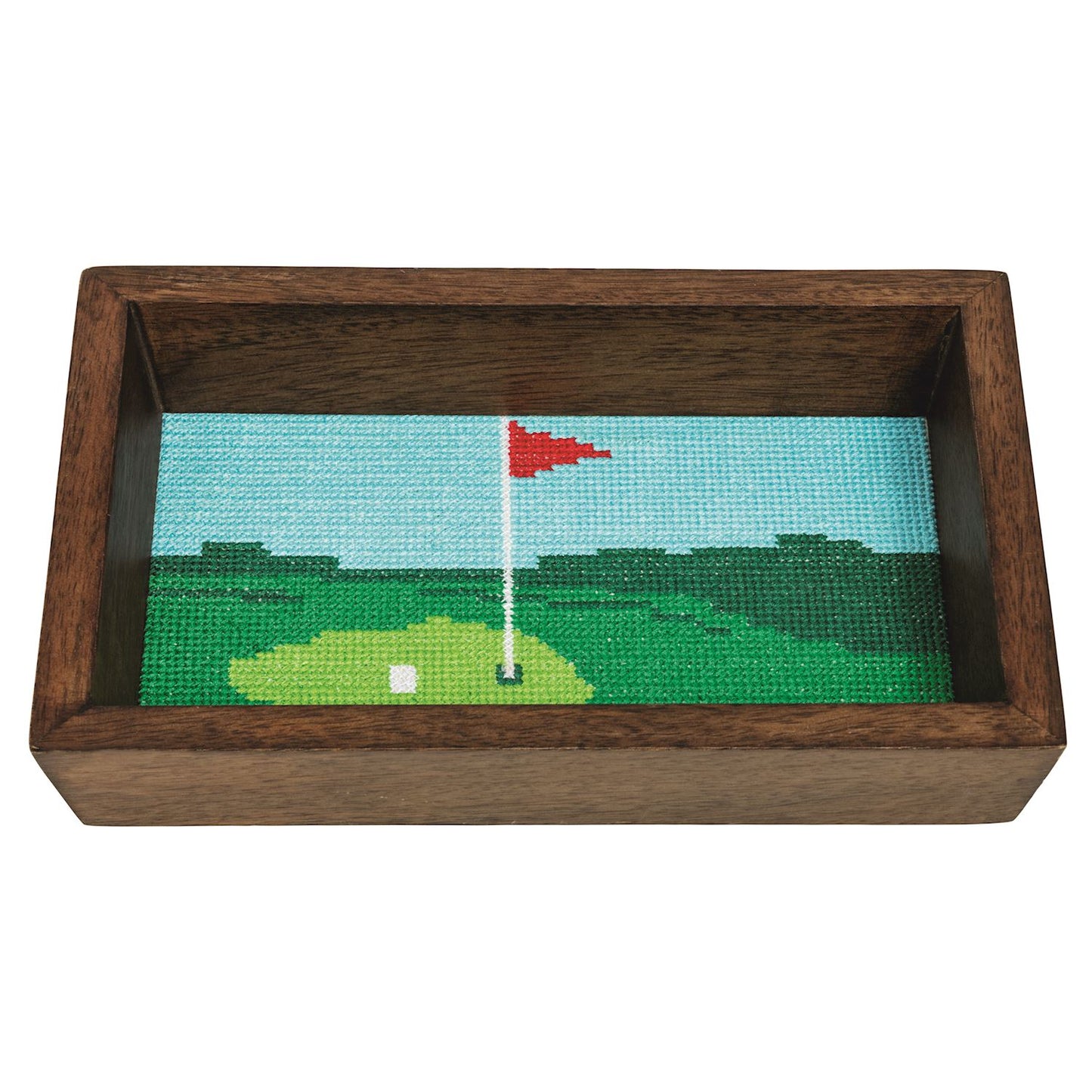 Gold Needlepoint Tray