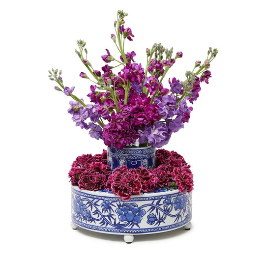 Blue & White Floral Arranger