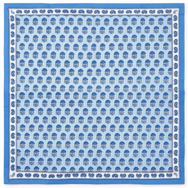 Blue Block Print Cloth Napkins