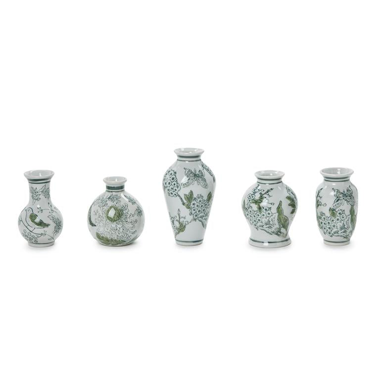 Lotus Green Chinoiserie Vase