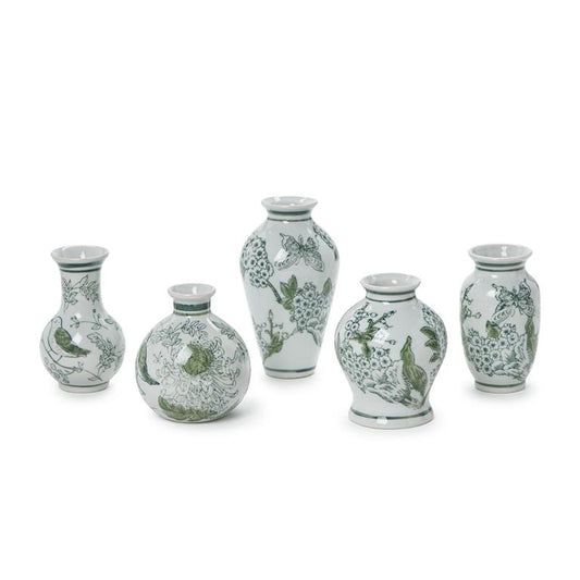 Lotus Green Chinoiserie Vase