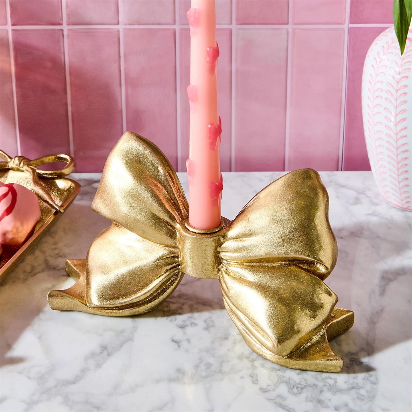 Gold Bow Candleholder