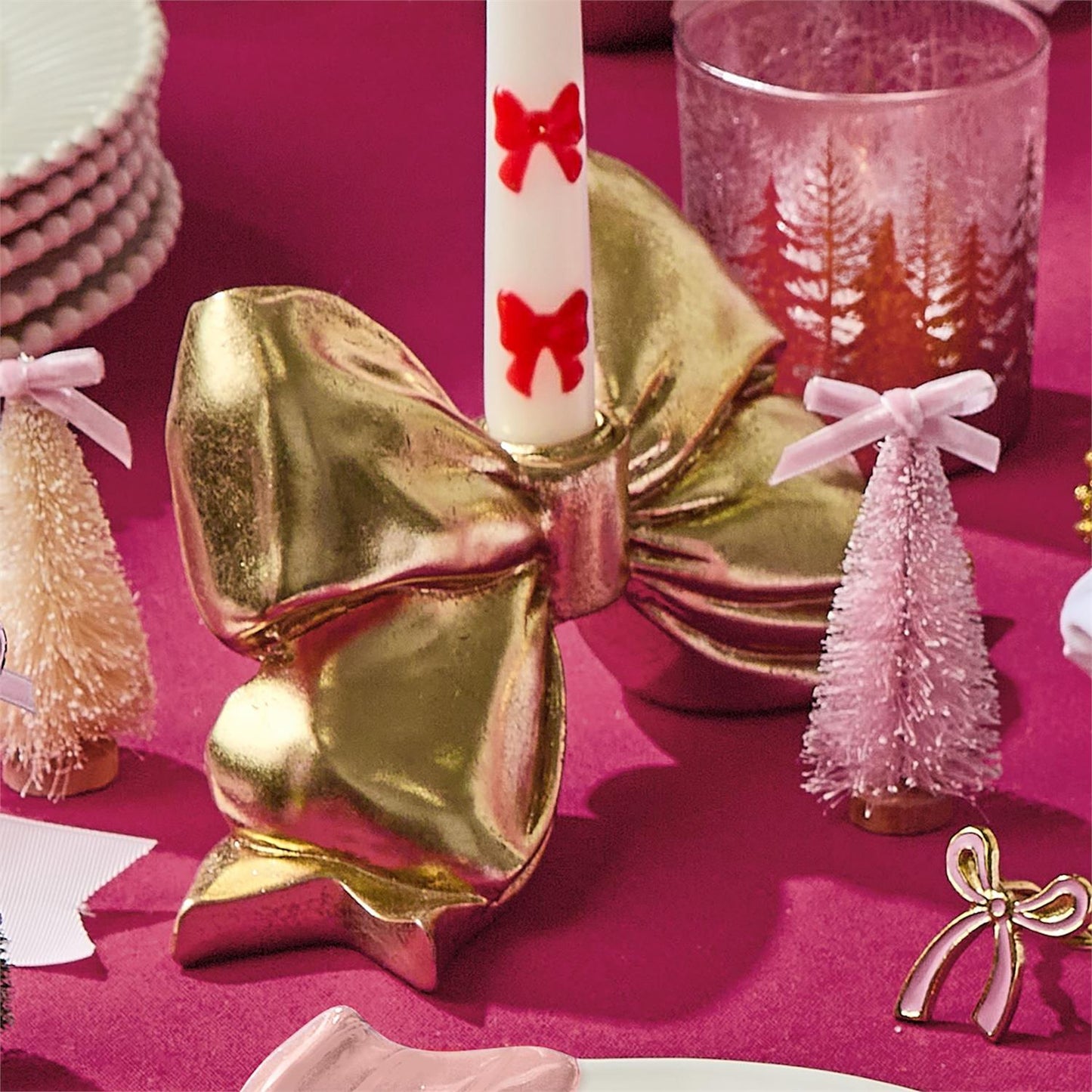 Gold Bow Candleholder