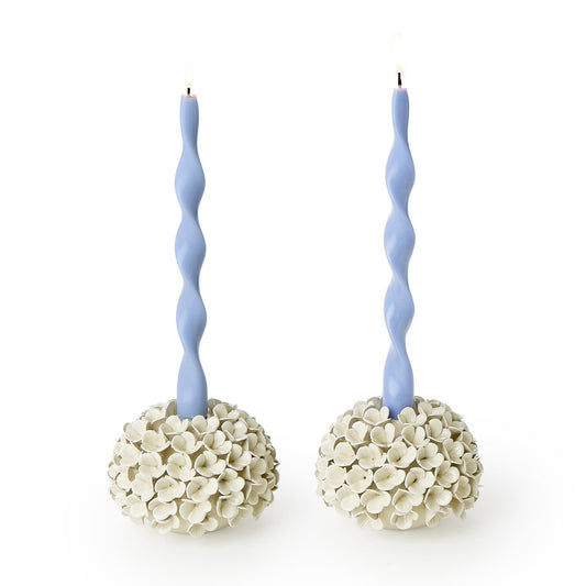 White Hydrangea Flower Bud Vase/Candle Holder
