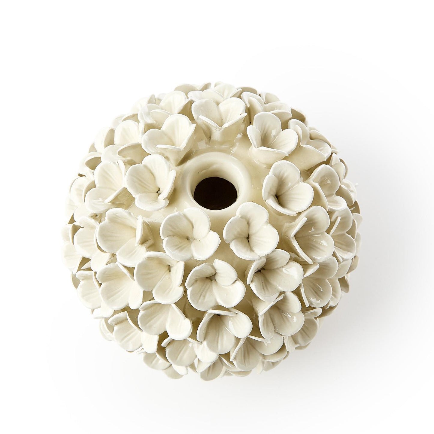 White Hydrangea Flower Bud Vase/Candle Holder