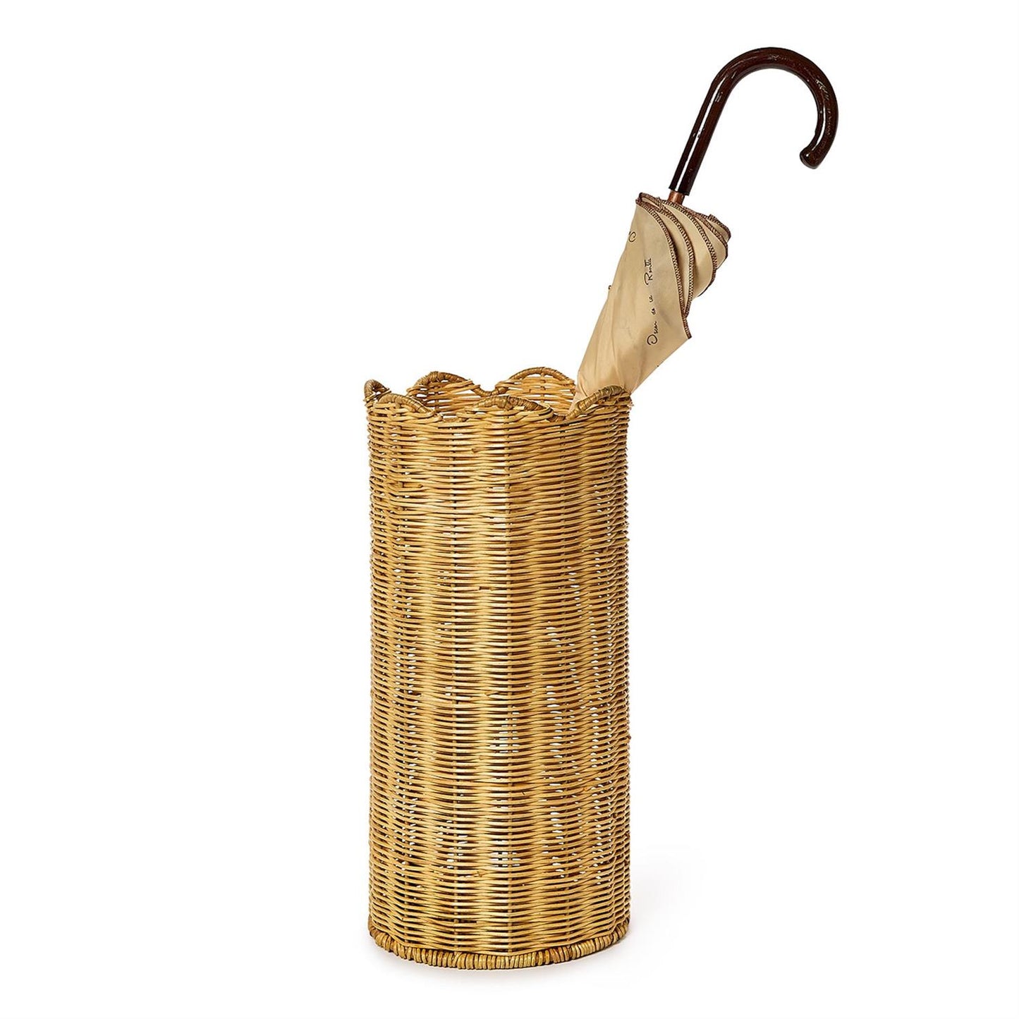 Scalloped Woven Umbrella Stand