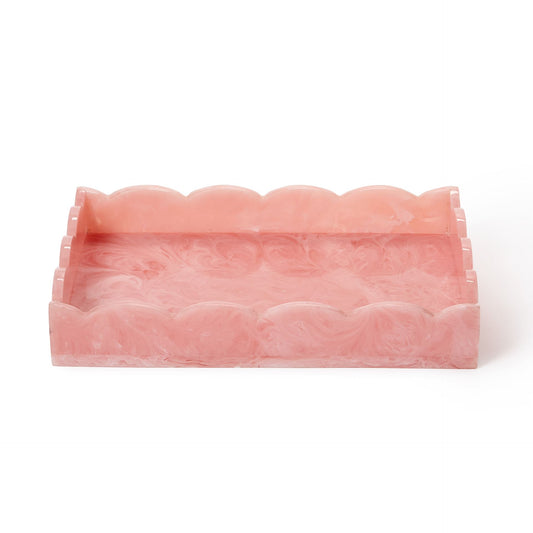 Pink Swirl Scalloped Tray