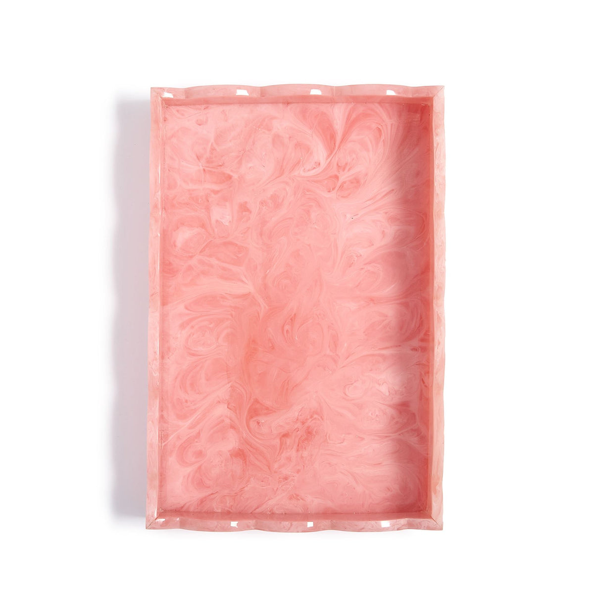 Pink Swirl Scalloped Tray
