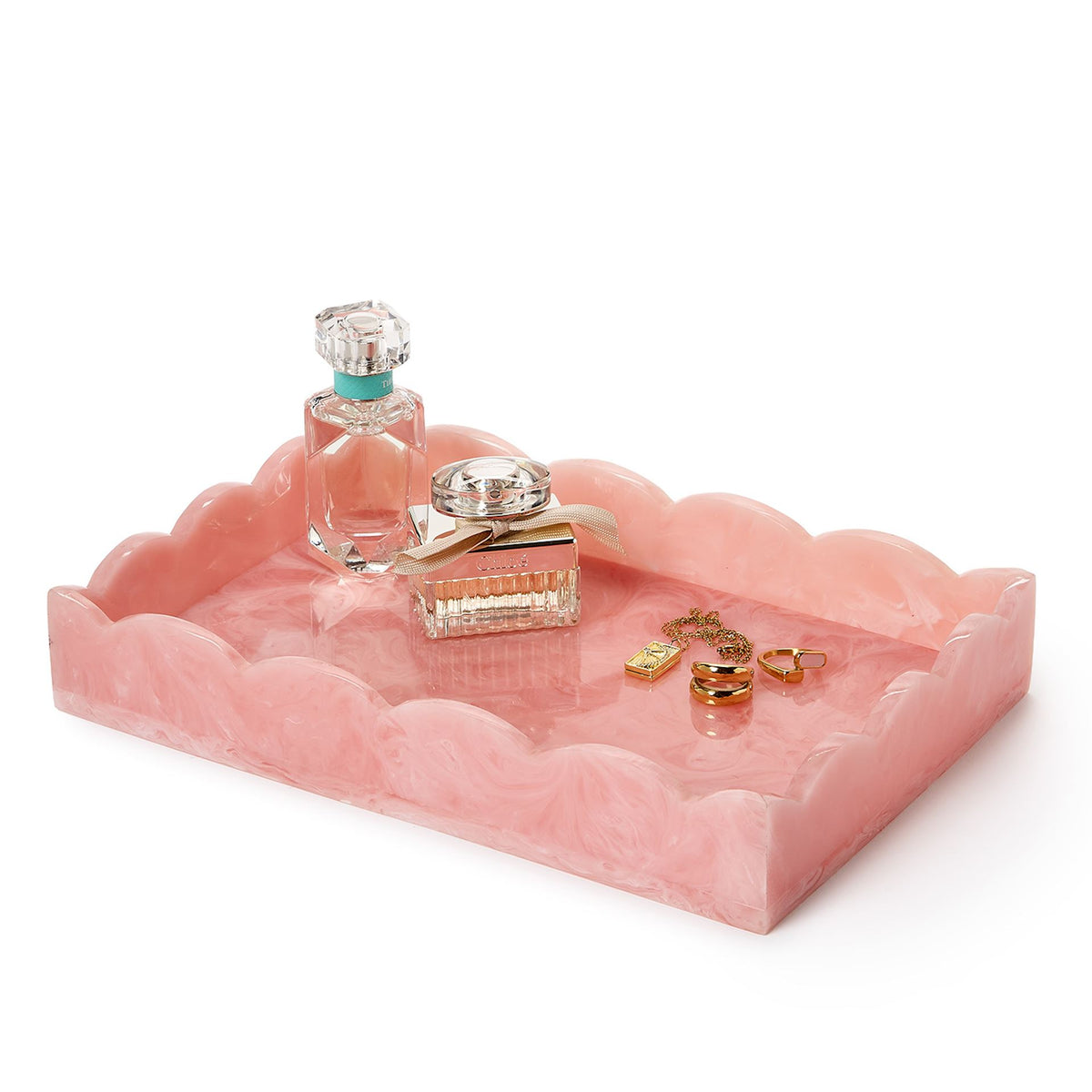Pink Swirl Scalloped Tray