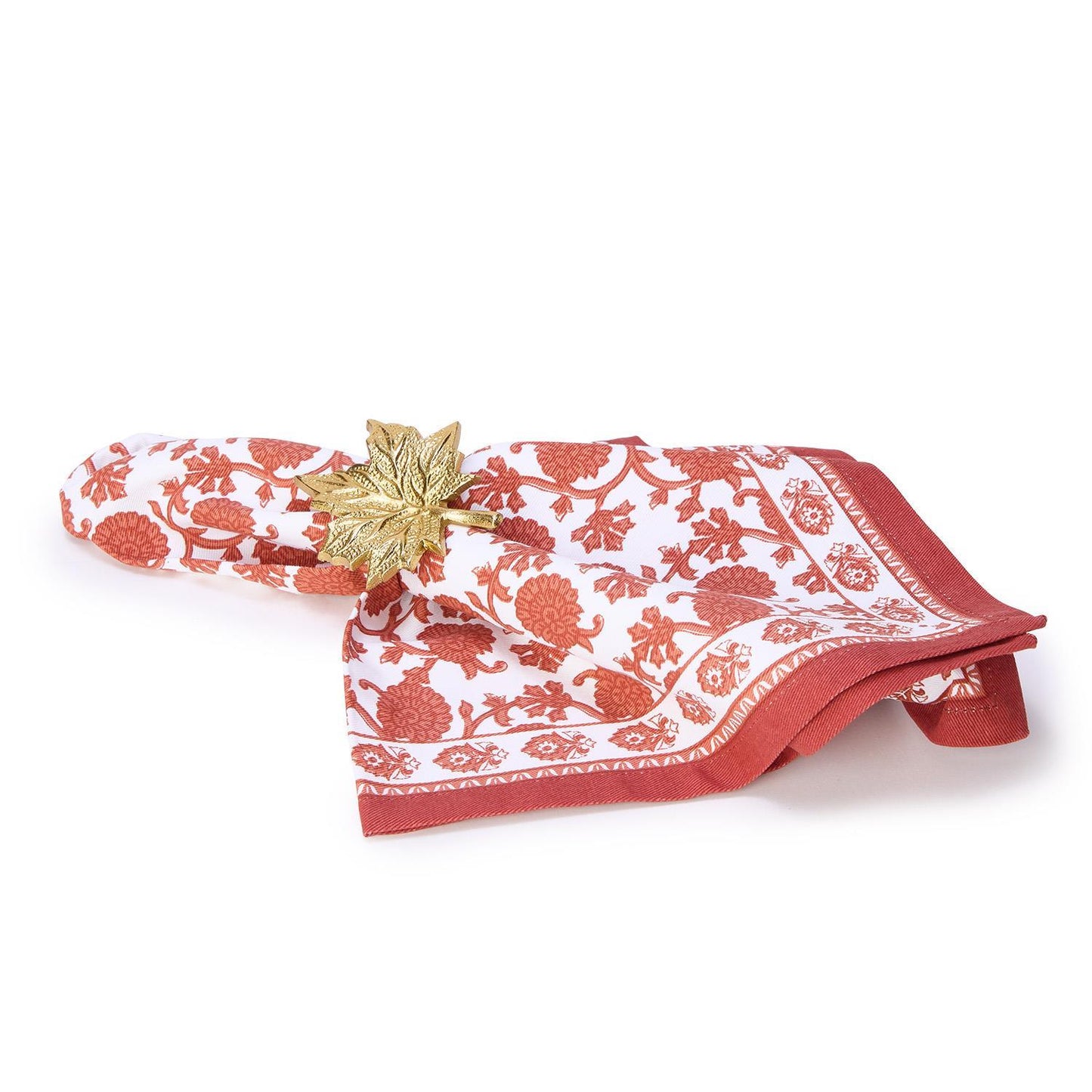 Golden Leaf Napkin Ring Set