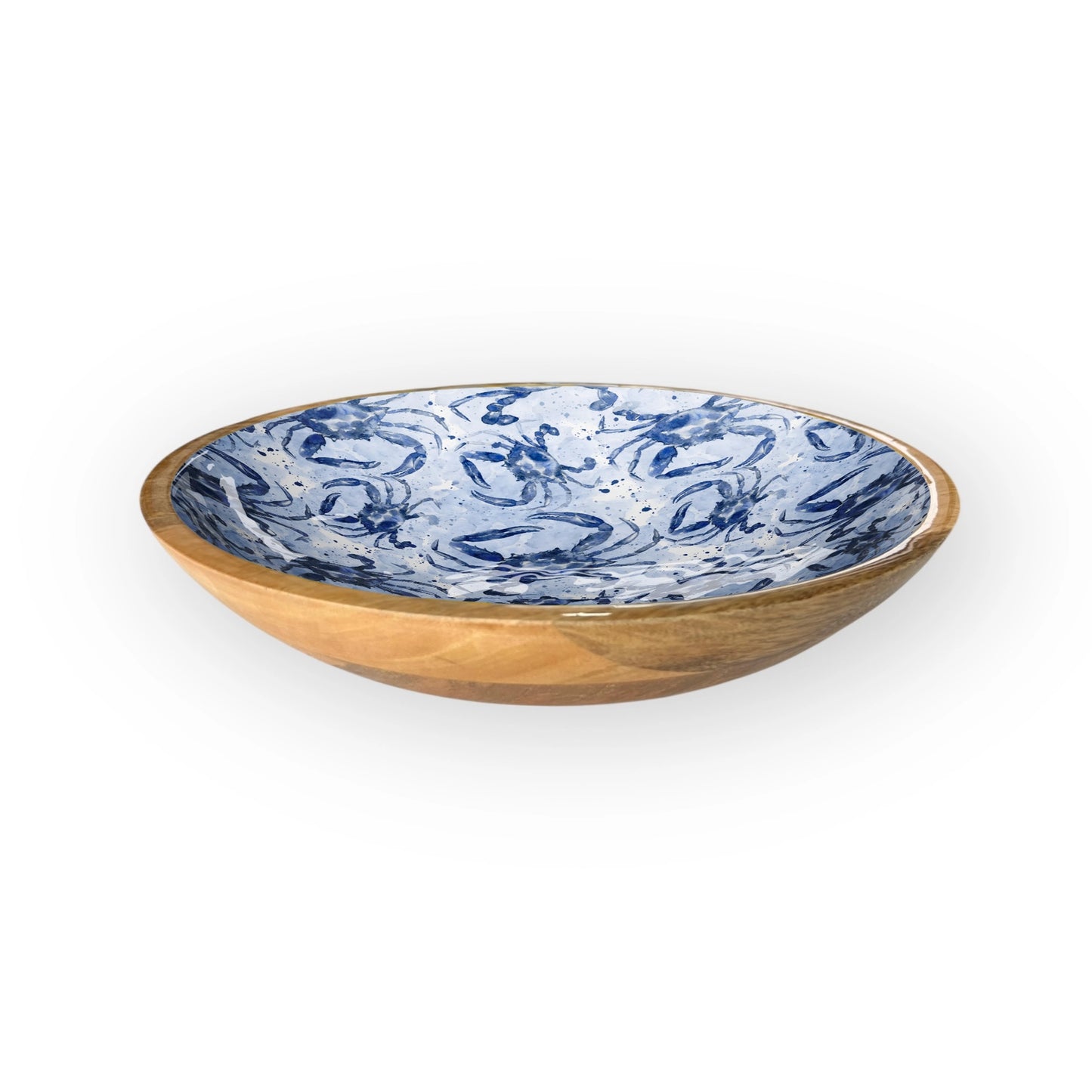 Blue Crab Bowl 14" Shallow Serving Bowl