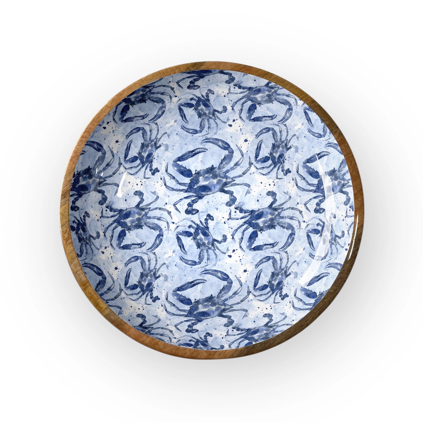 Blue Crab Bowl 14" Shallow Serving Bowl