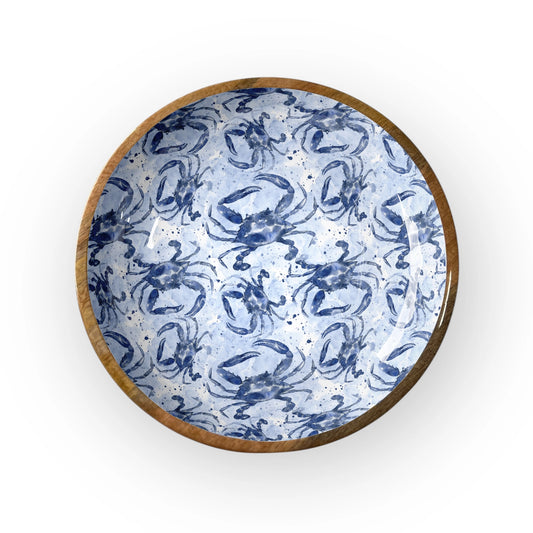 Blue Crab Bowl 14" Shallow Serving Bowl