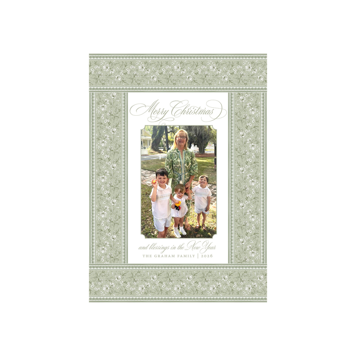 Amaryllis Frame Holiday Card