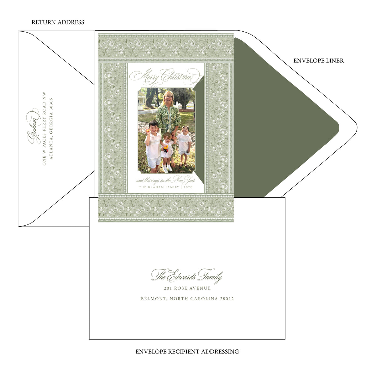 Amaryllis Frame Holiday Card