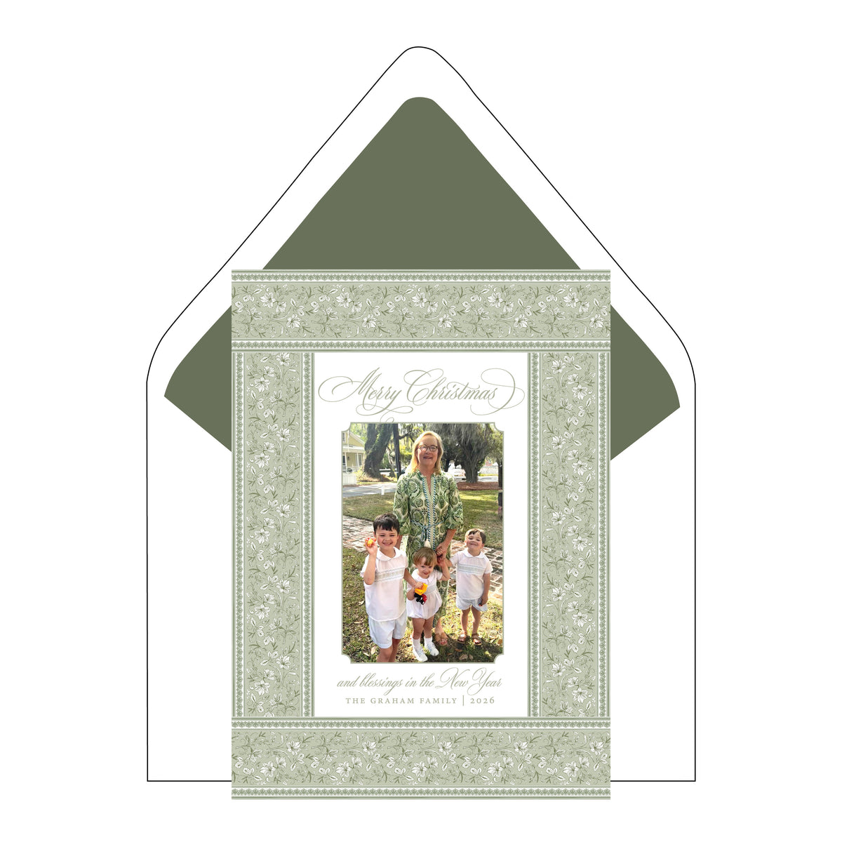 Amaryllis Frame Holiday Card