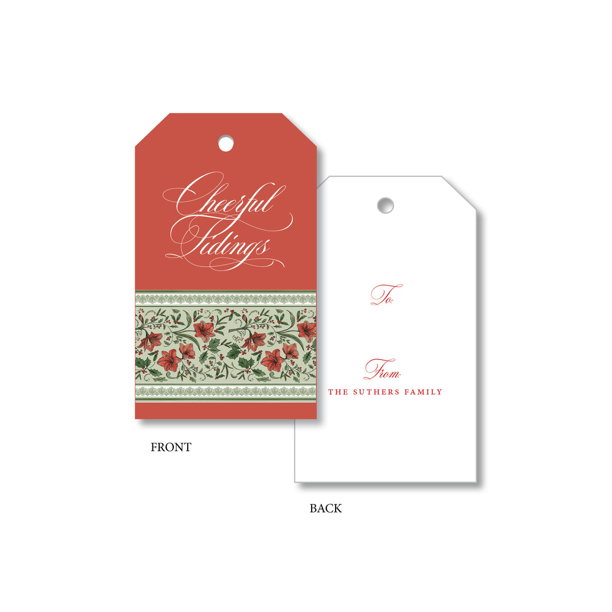 Amaryllis Red Gift Tag